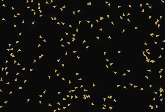 Hundreds of small gold arrowheads scattered across the dark, drifting
                  into loose clusters.